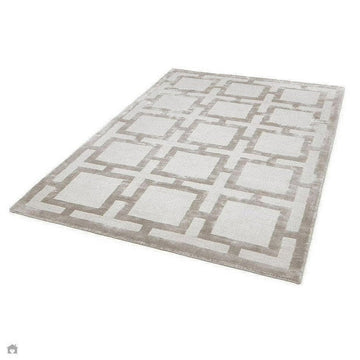 Katherine Carnaby Eaton Modern Designer Geometric Super-Soft Hand-Woven High-Density Textured Silky Metallic Shimmer Viscose Flatweave Sand Rug-Asiatic Carpets-Rug Love - The Most Loved Rug Store